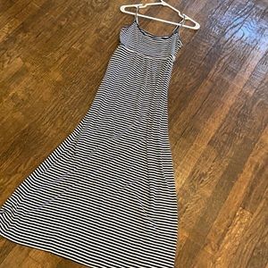 Calvin Klein navy/white striped maxi dress